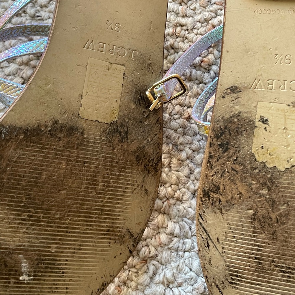 J.Crew Iridescent Leather Ankle Strap Sandals - Picture 9 of 11